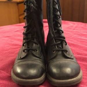 Black youth combat boots